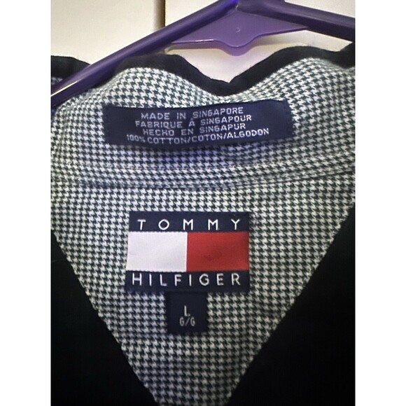 Tommy Hilfiger Shirt Mens L Green Blue Plaid Long Sleeve Button Up Big And Tall - Picture 2 of 3